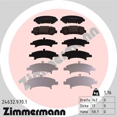 Zimmermann 24632.970.1 - Bremžu uzliku kompl., Disku bremzes autodraugiem.lv