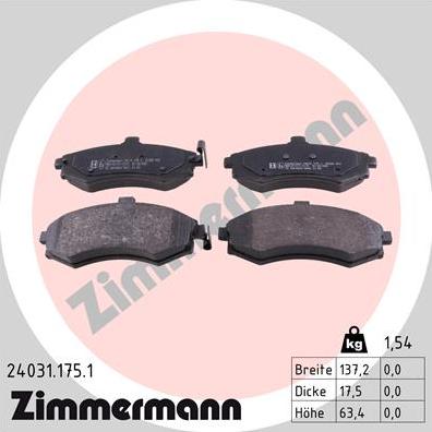 Zimmermann 24031.175.1 - Bremžu uzliku kompl., Disku bremzes autodraugiem.lv