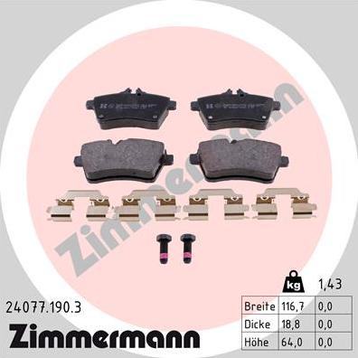 Zimmermann 24077.190.3 - Bremžu uzliku kompl., Disku bremzes autodraugiem.lv