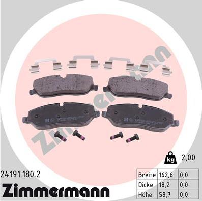 Zimmermann 24191.180.2 - Bremžu uzliku kompl., Disku bremzes autodraugiem.lv