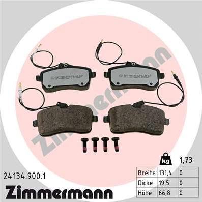 Zimmermann 24134.900.1 - Bremžu uzliku kompl., Disku bremzes autodraugiem.lv