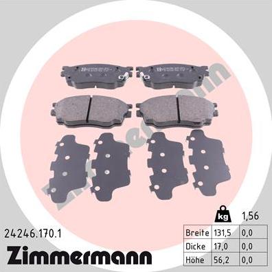 Zimmermann 24246.170.1 - Bremžu uzliku kompl., Disku bremzes autodraugiem.lv