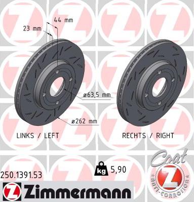 Zimmermann 250.1391.53 - Bremžu diski autodraugiem.lv