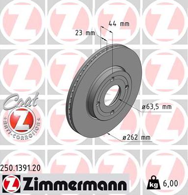 Zimmermann 250.1391.20 - Bremžu diski autodraugiem.lv