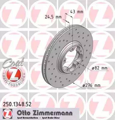 Zimmermann 250.1348.52 - Bremžu diski autodraugiem.lv