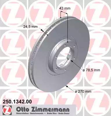 Zimmermann 250.1342.00 - Bremžu diski autodraugiem.lv