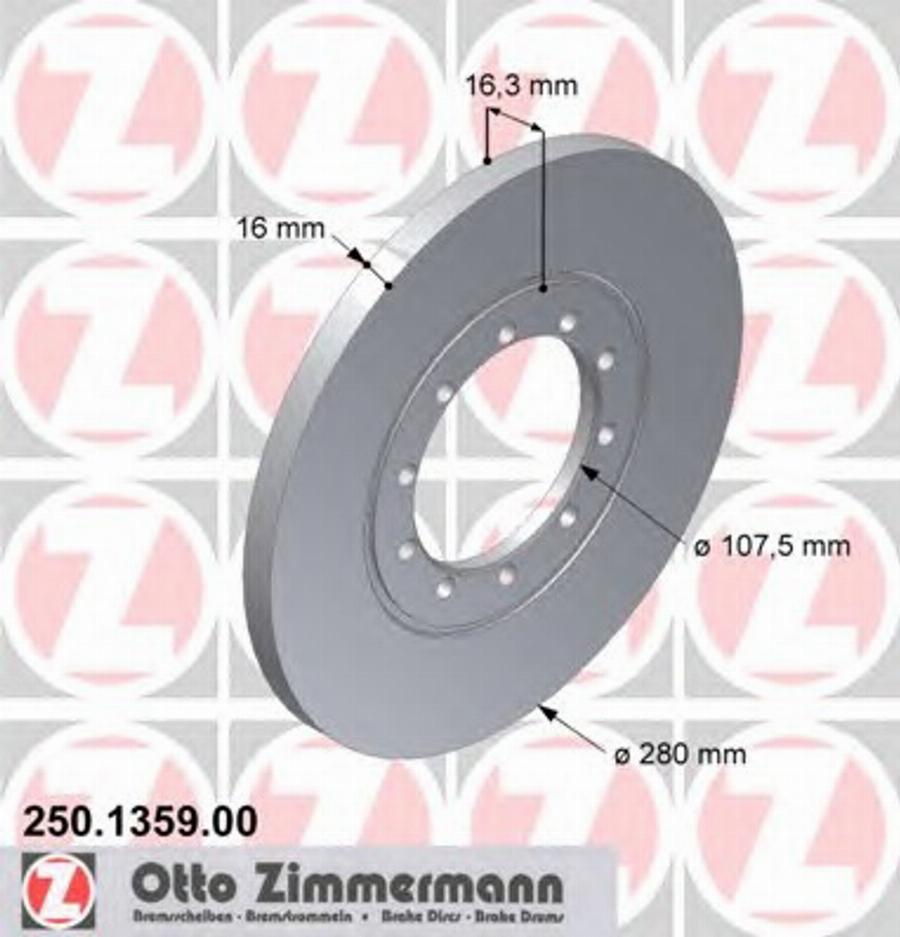 Zimmermann 250.1359.00 - Bremžu diski autodraugiem.lv