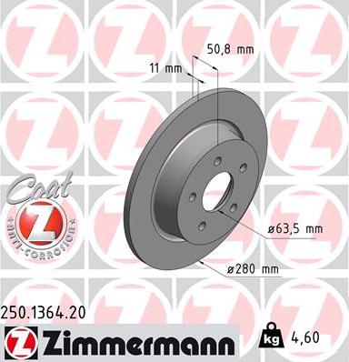 Zimmermann 250.1364.20 - Bremžu diski autodraugiem.lv