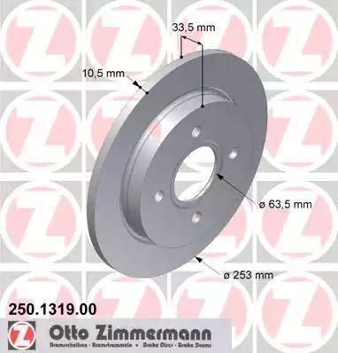 Zimmermann 250.1319.00 - Bremžu diski autodraugiem.lv