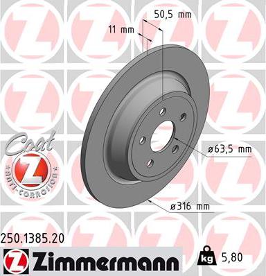 Zimmermann 250.1385.20 - Bremžu diski autodraugiem.lv