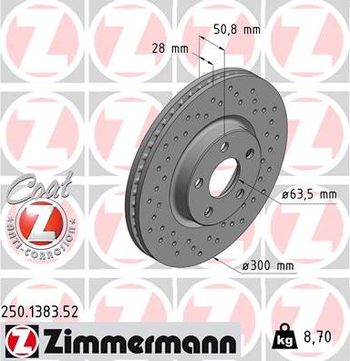 Zimmermann 250.1383.52 - Bremžu diski autodraugiem.lv