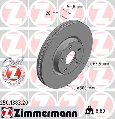 Zimmermann 250.1383.20 - Bremžu diski autodraugiem.lv