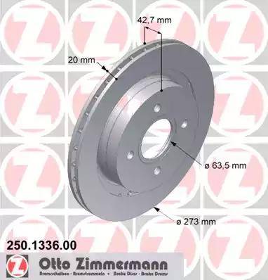 Zimmermann 250.1336.00 - Bremžu diski autodraugiem.lv