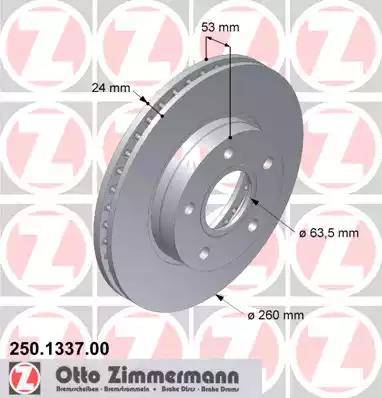 Zimmermann 250.1337.00 - Bremžu diski autodraugiem.lv