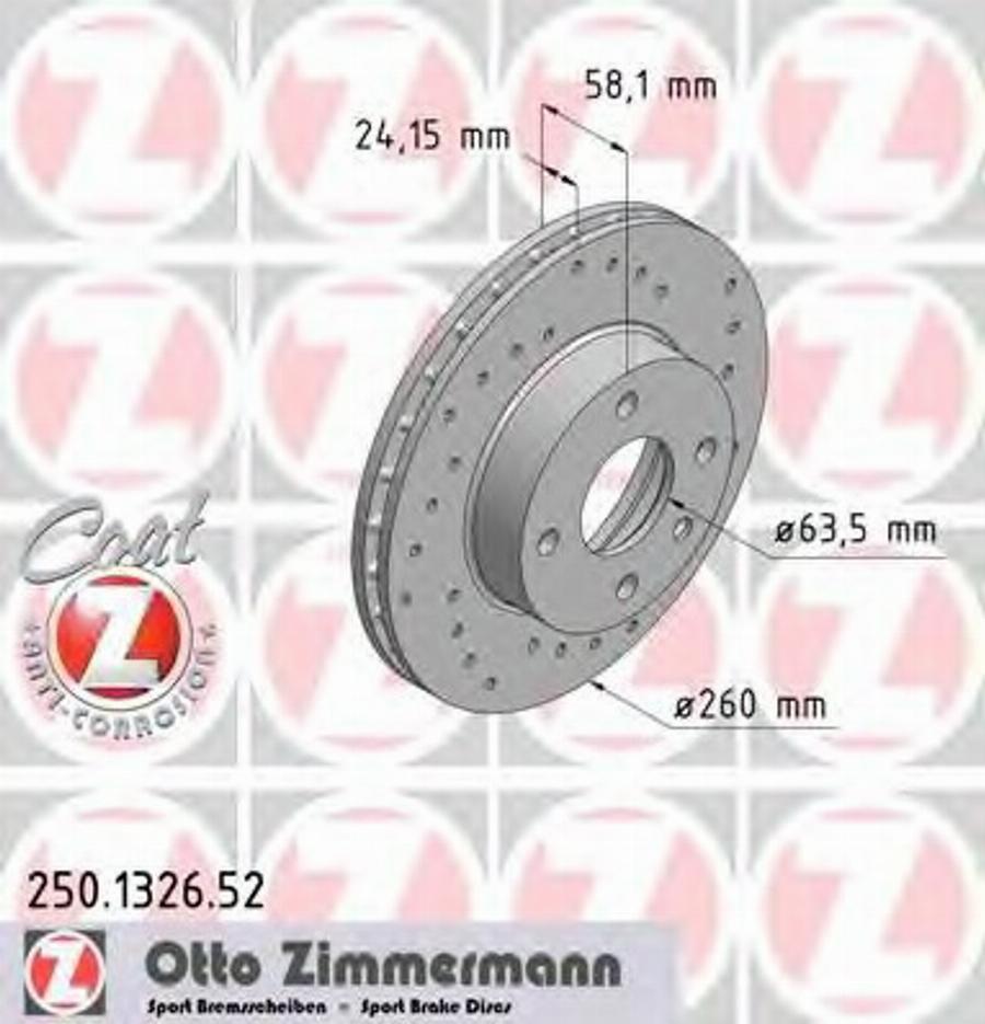 Zimmermann 250.1326.52 - Bremžu diski autodraugiem.lv