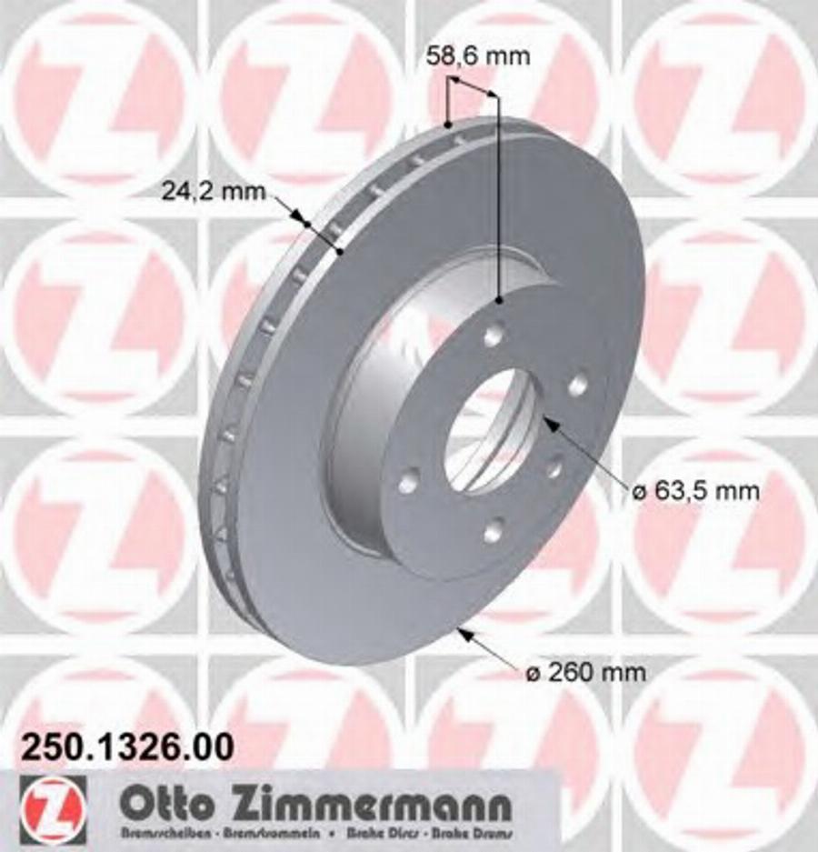 Zimmermann 250 1326 00 - Bremžu diski autodraugiem.lv