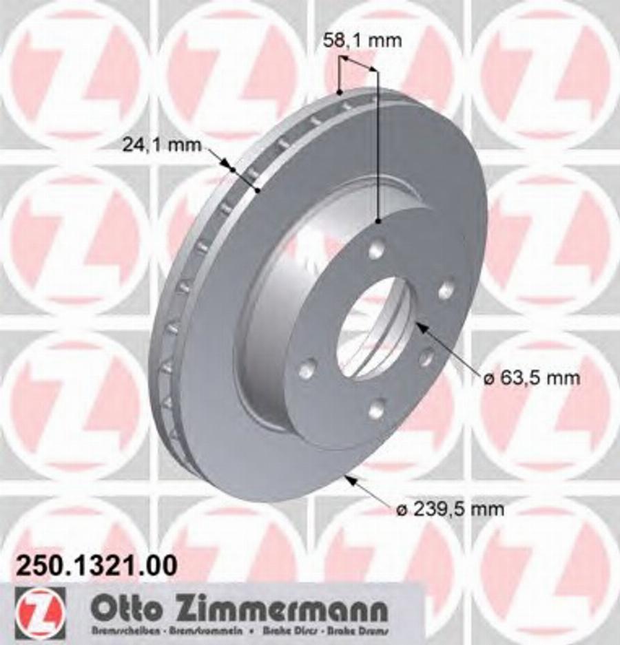 Zimmermann 250.1321.00 - Bremžu diski autodraugiem.lv