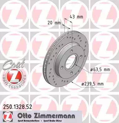 Zimmermann 250.1328.52 - Bremžu diski autodraugiem.lv