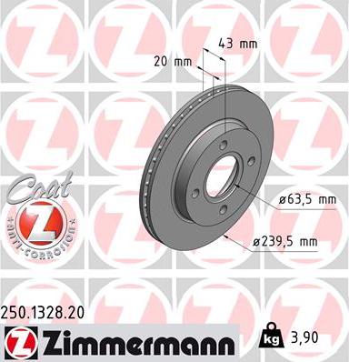 Zimmermann 250.1328.20 - Bremžu diski autodraugiem.lv