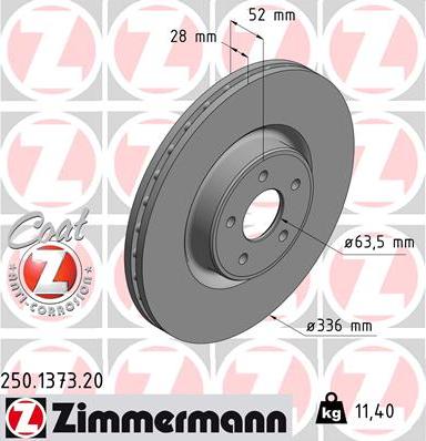 Zimmermann 250.1373.20 - Bremžu diski autodraugiem.lv