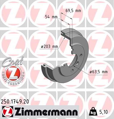 Zimmermann 250.1749.20 - Bremžu trumulis autodraugiem.lv