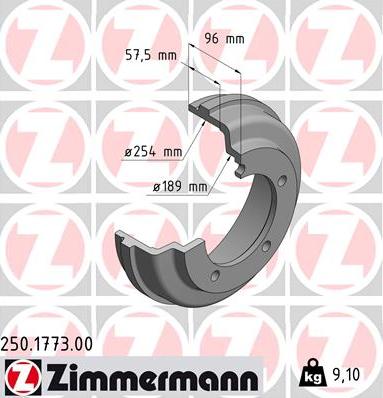 Zimmermann 250.1773.00 - Bremžu trumulis autodraugiem.lv