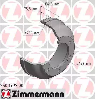 Zimmermann 250.1772.00 - Bremžu trumulis autodraugiem.lv