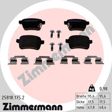 Zimmermann 25818.175.2 - Bremžu uzliku kompl., Disku bremzes autodraugiem.lv