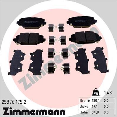 Zimmermann 25376.175.2 - Bremžu uzliku kompl., Disku bremzes autodraugiem.lv