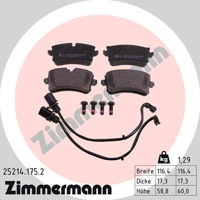 Zimmermann 25214.175.2 - Bremžu uzliku kompl., Disku bremzes autodraugiem.lv