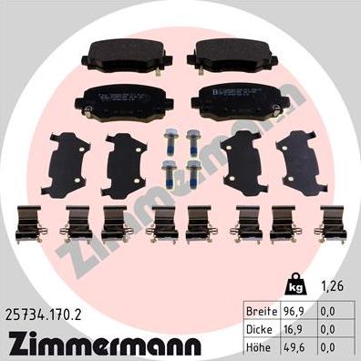 Zimmermann 25734.170.2 - Bremžu uzliku kompl., Disku bremzes autodraugiem.lv