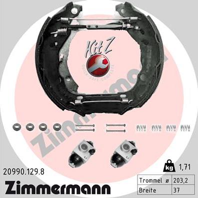 Zimmermann 20990.129.8 - Bremžu loku komplekts autodraugiem.lv