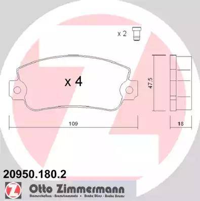 Zimmermann 20950.180.2 - Bremžu uzliku kompl., Disku bremzes autodraugiem.lv