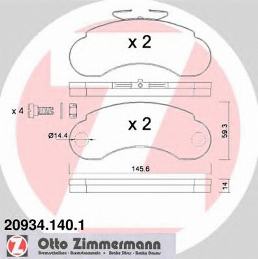 Zimmermann 209341401 - Bremžu uzliku kompl., Disku bremzes autodraugiem.lv