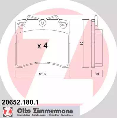 Zimmermann 20652.180.1 - Bremžu uzliku kompl., Disku bremzes autodraugiem.lv