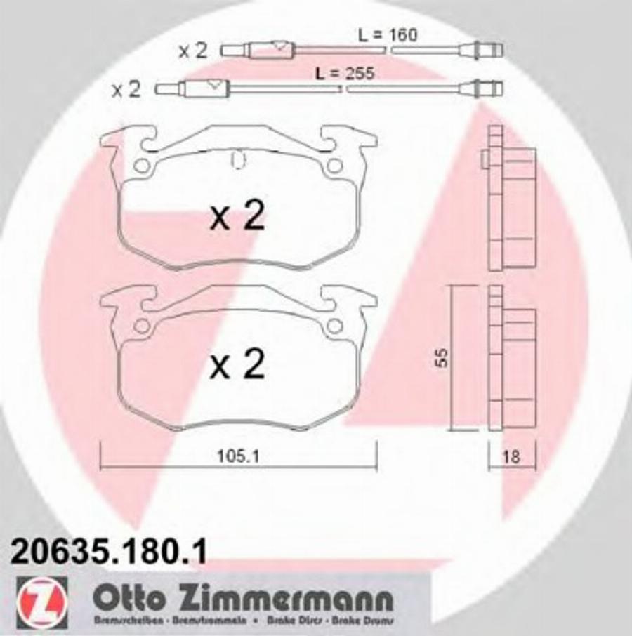 Zimmermann 206351801 - Bremžu uzliku kompl., Disku bremzes autodraugiem.lv