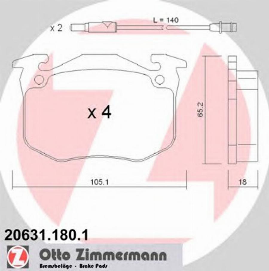 Zimmermann 206311801 - Bremžu uzliku kompl., Disku bremzes autodraugiem.lv