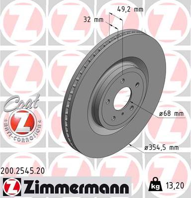 Zimmermann 200.2545.20 - Bremžu diski autodraugiem.lv
