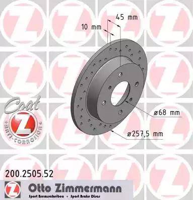 Zimmermann 200.2505.52 - Bremžu diski autodraugiem.lv