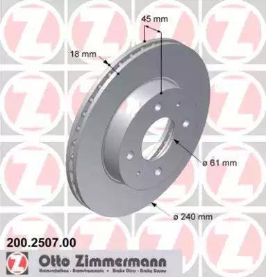 Zimmermann 200.2507.00 - Bremžu diski autodraugiem.lv
