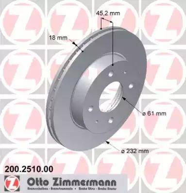 Zimmermann 200.2510.00 - Bremžu diski autodraugiem.lv