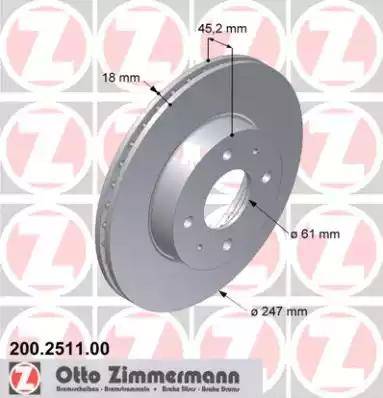 Zimmermann 200.2511.00 - Bremžu diski autodraugiem.lv