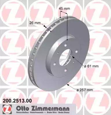 Zimmermann 200.2513.00 - Bremžu diski autodraugiem.lv