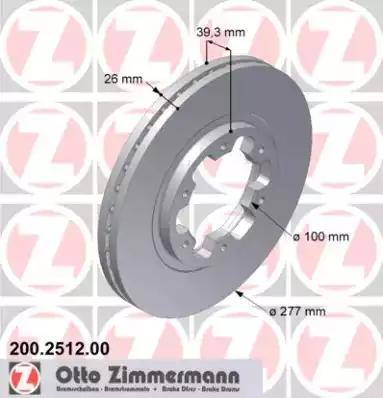 Zimmermann 200.2512.00 - Bremžu diski autodraugiem.lv