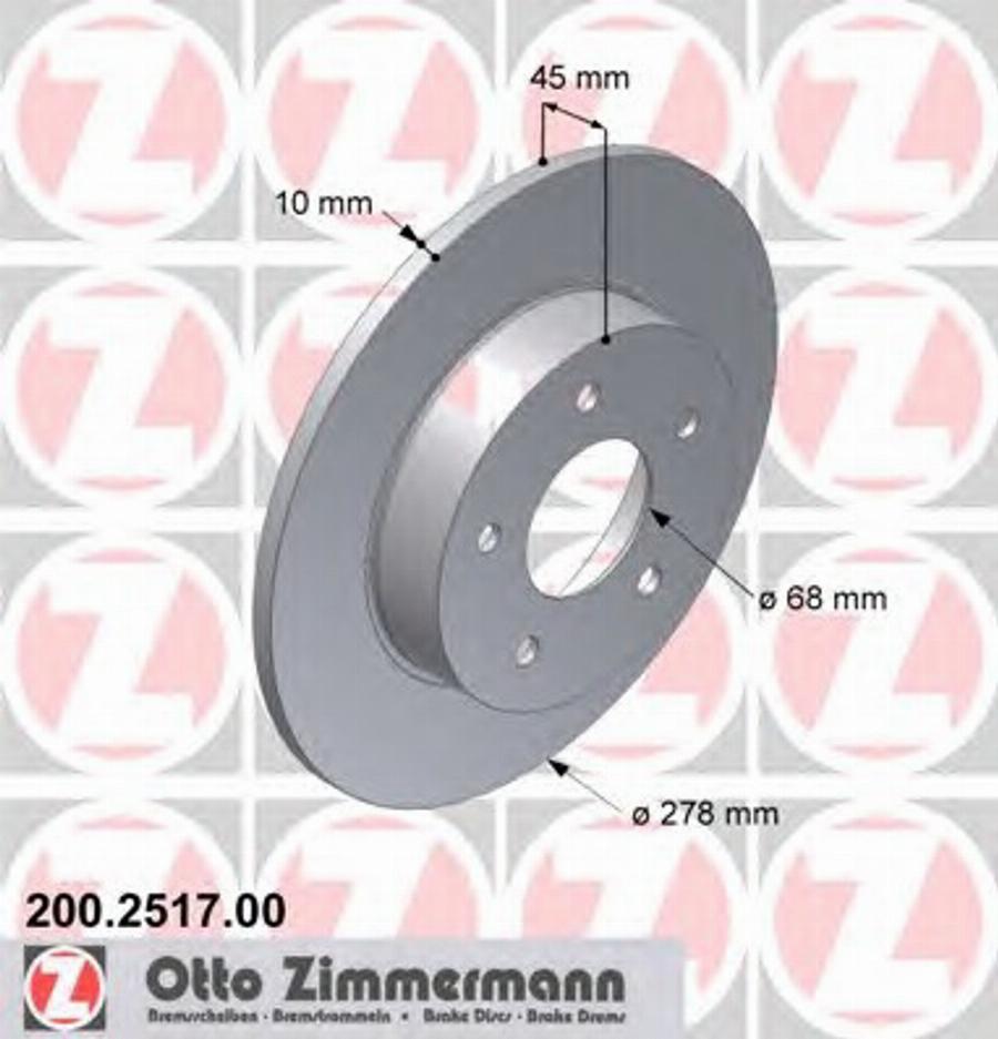 Zimmermann 200.2517.00 - Bremžu diski autodraugiem.lv