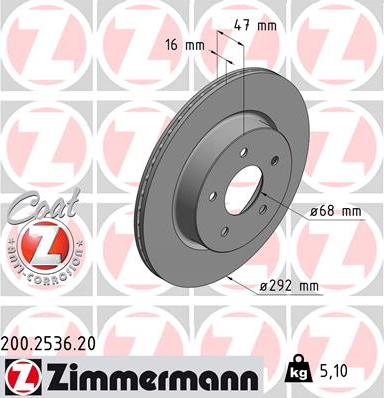 Zimmermann 200.2536.20 - Bremžu diski autodraugiem.lv