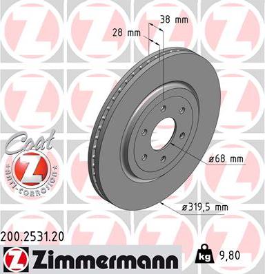Zimmermann 200.2531.20 - Bremžu diski autodraugiem.lv
