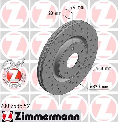 Zimmermann 200.2533.52 - Bremžu diski autodraugiem.lv