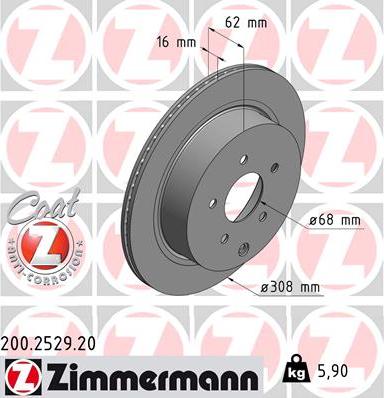Zimmermann 200.2529.20 - Bremžu diski autodraugiem.lv