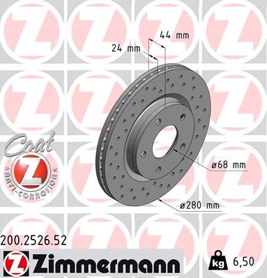 Zimmermann 200.2526.52 - Bremžu diski autodraugiem.lv